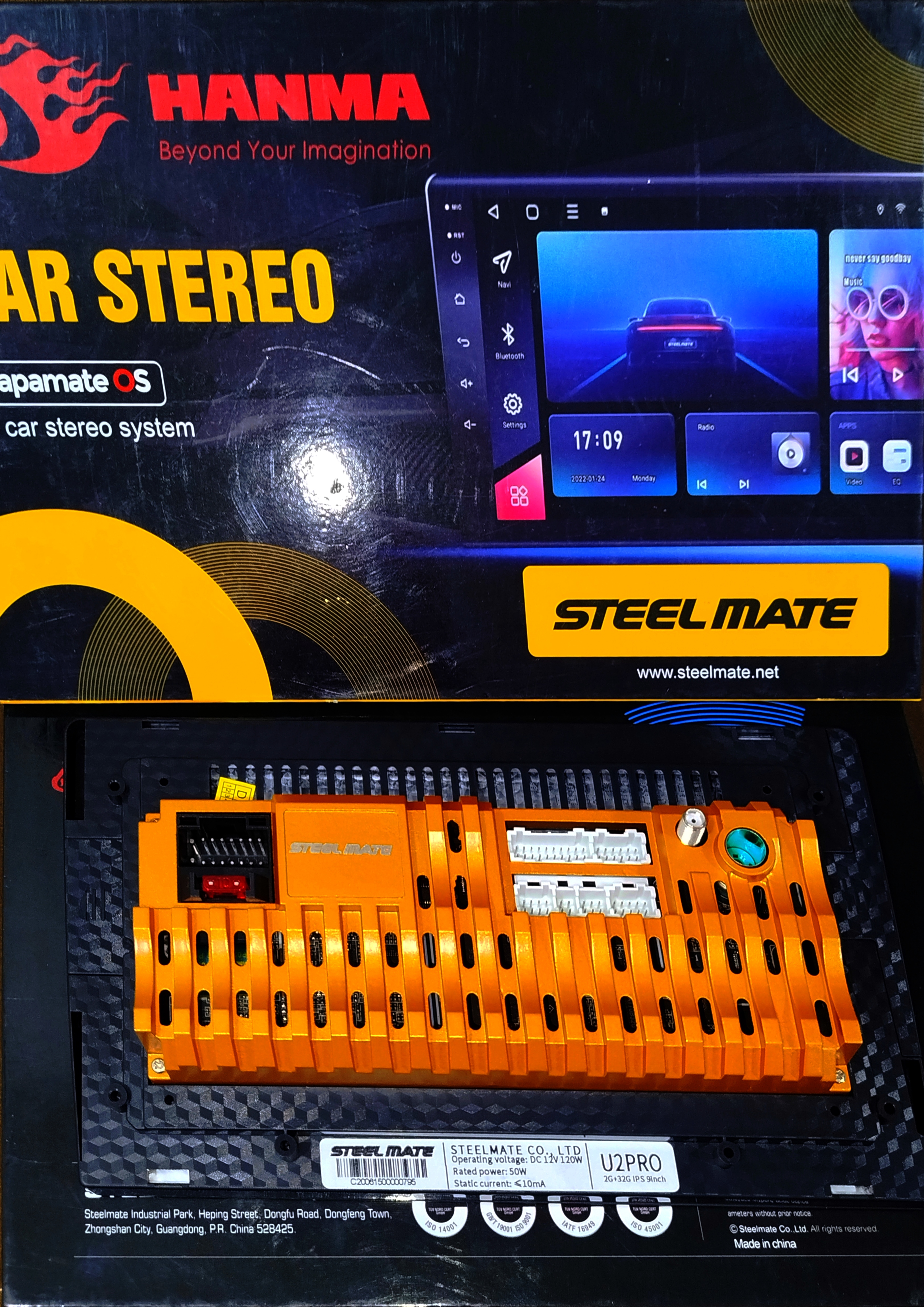 مانیتور خودرو استیل میت ۹ اینچ لمسی  برند   2/32 -- STEEL MATE PRO واقعی
