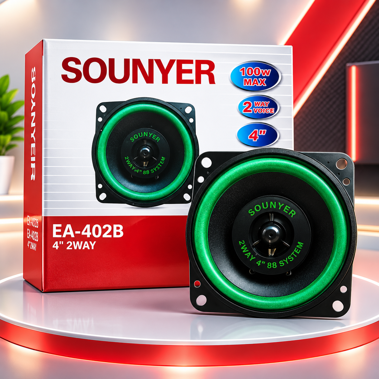 اسپیکر خودرو راک مدل EA402 سایز ۴ اینچ قدرت 100 وات تک عددی
