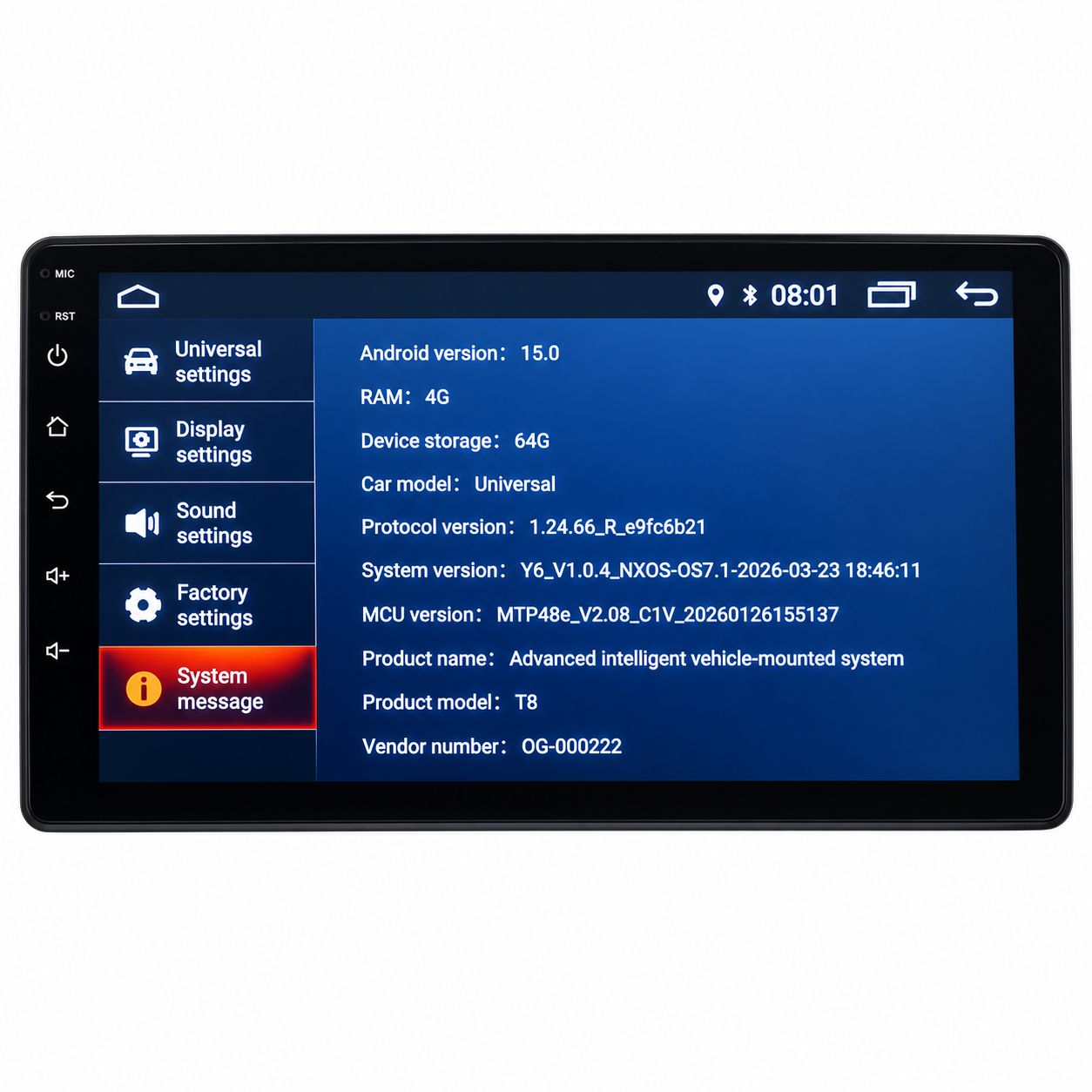 مانیتور خودرو پژو 206 برند HARMANهمراه دوربین با رم 4 حافظه 64 فن دار
